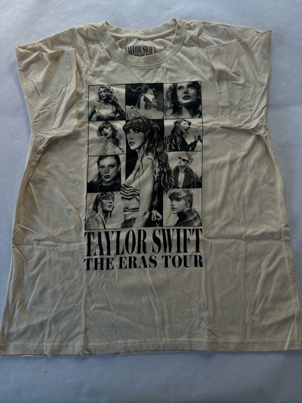 Taylor Swift Official The Eras Tour Men's Beige Graphic Cotton T-Shirt Size XL